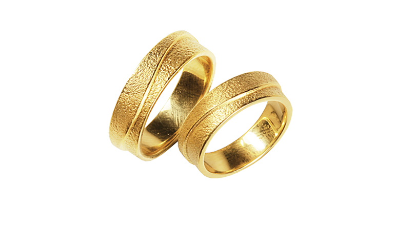 05266+05267-wedding rings, gold 750